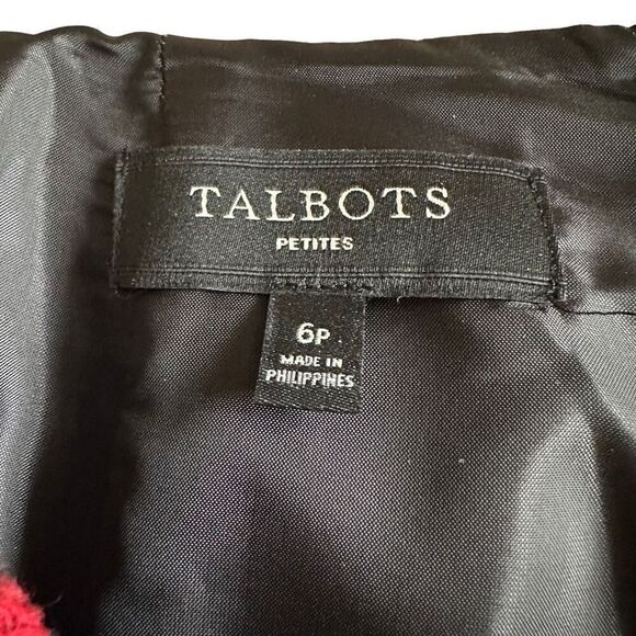 Talbots Women's 6P Wool Blend Houndstooth Skirt Black & Red - Picture 7 of 7